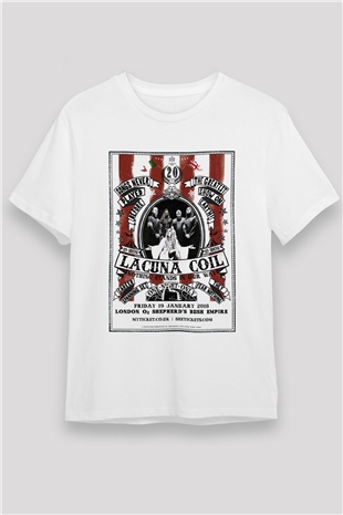 Lacuna Coil Beyaz Unisex Tişört T-Shirt - TişörtFabrikası