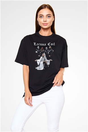 Lacuna Coil Siyah Unisex Oversize Tişört T-Shirt