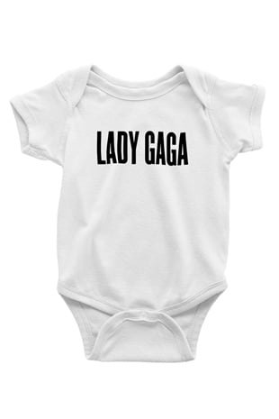 Lady Gaga Baskılı Beyaz Unisex Bebek Body - Zıbın
