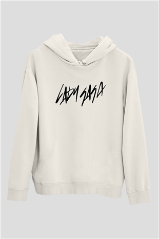Lady Gaga Beyaz Unisex Kapşonlu Sweatshirt