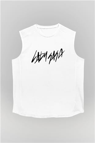 Lady Gaga Beyaz Unisex Kolsuz Tişört
