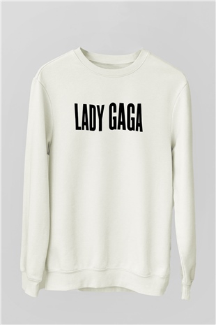 Lady Gaga Beyaz Unisex Sweatshirt