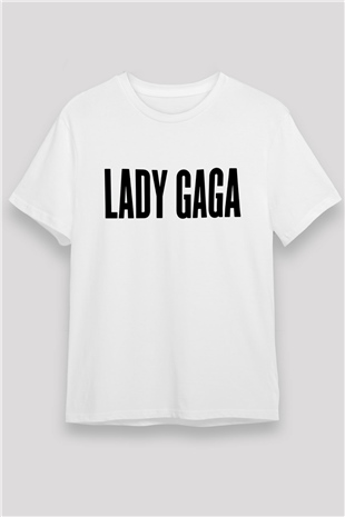 Lady Gaga Beyaz Unisex Tişört T-Shirt - TişörtFabrikası