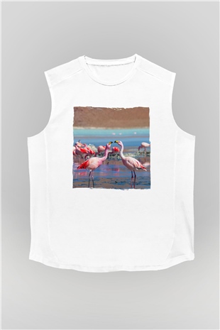 Laguna Colorada Beyaz Unisex Kolsuz Tişört
