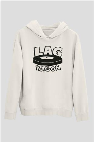 Lagwagon Baskılı Beyaz Unisex Kapüşonlu Sweatshirt