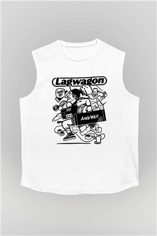 Lagwagon Baskılı Beyaz Unisex Kolsuz Tişört - Tshirt