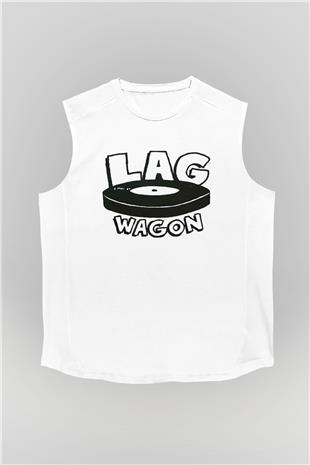 Lagwagon Baskılı Beyaz Unisex Kolsuz Tişört - Tshirt