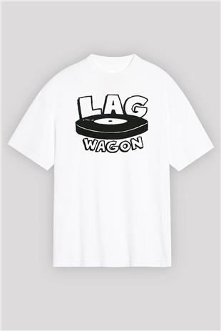 Lagwagon Baskılı Beyaz Unisex Oversize Tişört - Tshirt