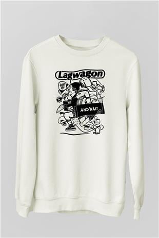Lagwagon Baskılı Beyaz Unisex Sweatshirt