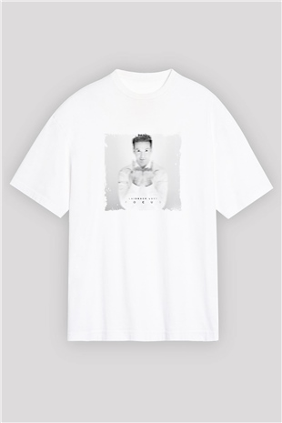 Laidback LukeBaskılı Beyaz Oversize Tişört