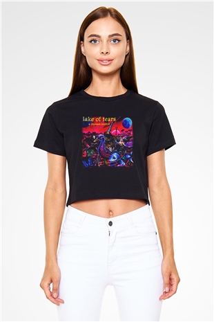 Lake of Tears Siyah Crop Top Tişört