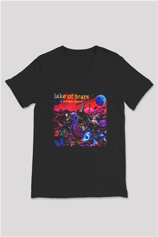 Lake of Tears Siyah Unisex V Yaka Tişört T-Shirt