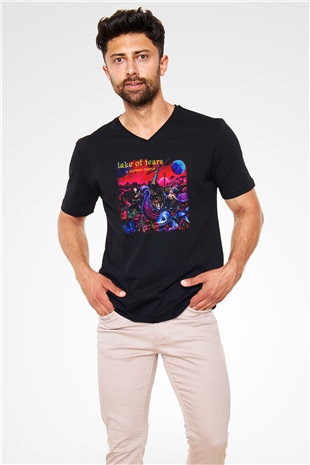 Lake of Tears Siyah Unisex V Yaka Tişört T-Shirt