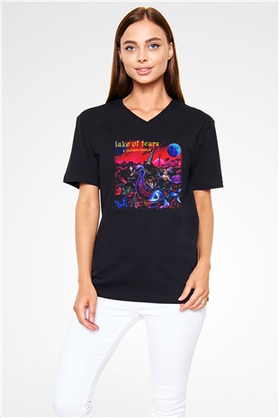 Lake of Tears Siyah Unisex V Yaka Tişört T-Shirt