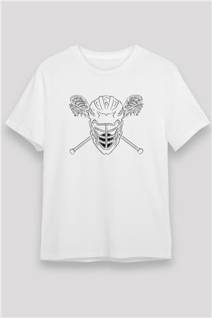 Lakros Baskılı Unisex Beyaz Tişört - Tshirt