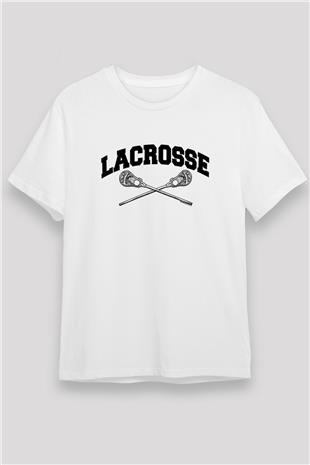 Lakros Baskılı Unisex Beyaz Tişört - Tshirt
