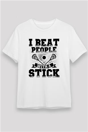 Lakros Baskılı Unisex Beyaz Tişört - Tshirt