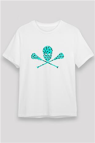 Lakros Baskılı Unisex Beyaz Tişört - Tshirt