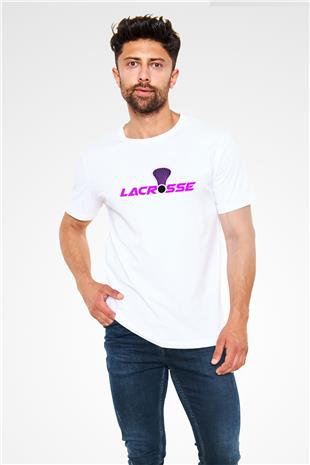 Lakros Baskılı Unisex Beyaz Tişört - Tshirt