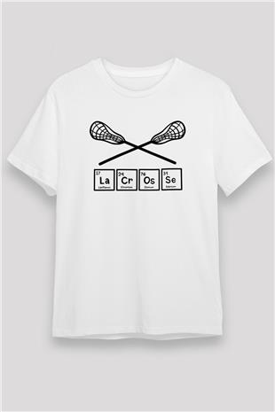 Lakros Baskılı Unisex Beyaz Tişört - Tshirt