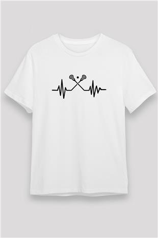 Lakros Baskılı Unisex Beyaz Tişört - Tshirt