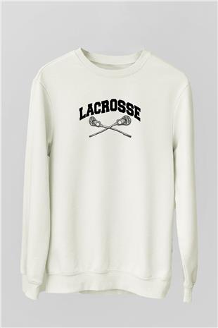 Lakros Baskılı Unisex Ekru Sweatshirt