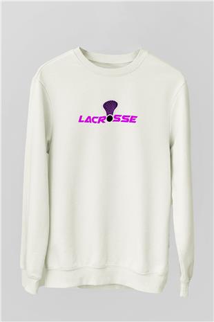 Lakros Baskılı Unisex Ekru Sweatshirt