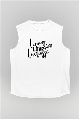 Lakros Baskılı Unisex Kolsuz Beyaz Tişört