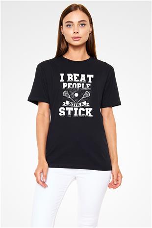 Lakros Baskılı Unisex Siyah Tişört - Tshirt