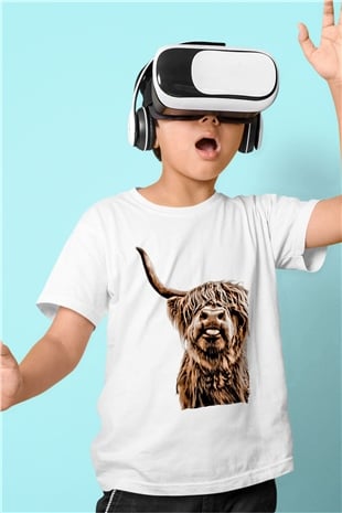 Lama Baskılı Unisex Beyaz  Çocuk Tişört
