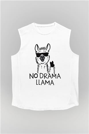 Lama Beyaz Unisex Kolsuz Tişört