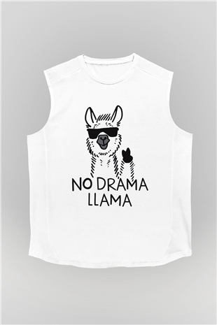 Lama Beyaz Unisex Kolsuz Tişört