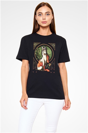 Lama Beyaz Unisex Tişört T-Shirt - TişörtFabrikası