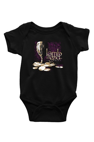 Lamb of God Baskılı Siyah Bebek Body - Zıbın
