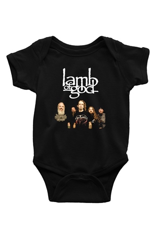 Lamb of God Baskılı Siyah Bebek Body - Zıbın