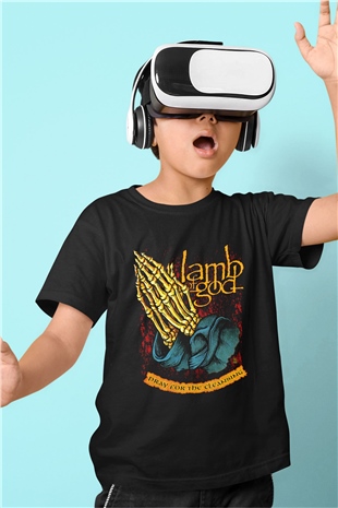 Lamb of God Baskılı Siyah Unisex Çocuk Tişört