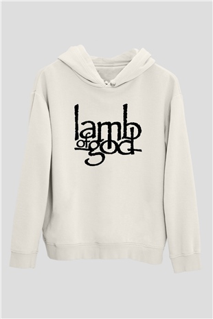 Lamb of God Beyaz Unisex Kapşonlu Sweatshirt