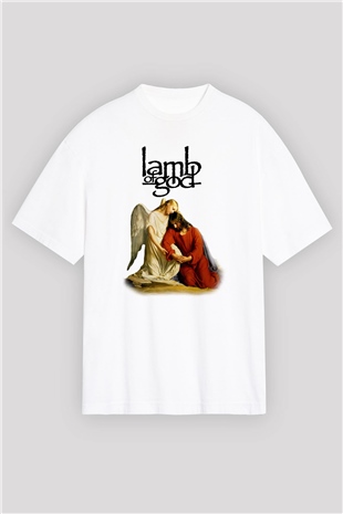 Lamb of God Beyaz Unisex Oversize Tişört T-Shirt