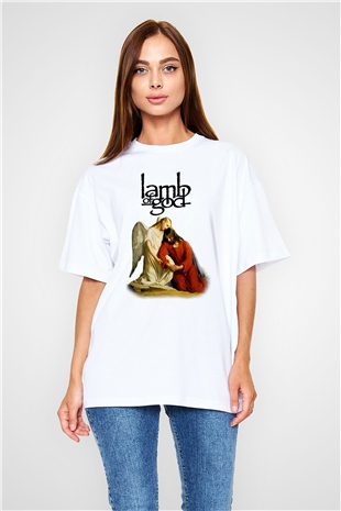 Lamb of God Beyaz Unisex Oversize Tişört T-Shirt