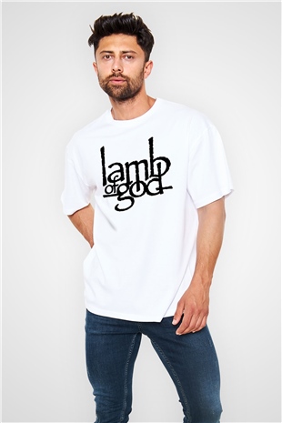 Lamb of God Beyaz Unisex Oversize Tişört T-Shirt