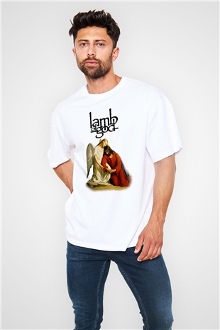 Lamb of God Beyaz Unisex Oversize Tişört T-Shirt