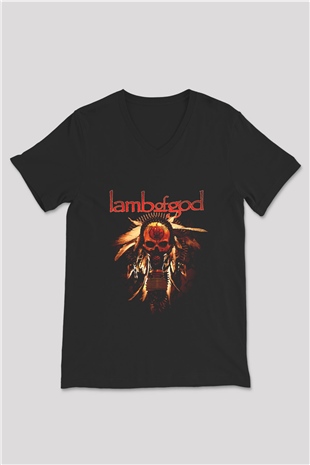 Lamb of God Siyah Unisex V Yaka Tişört