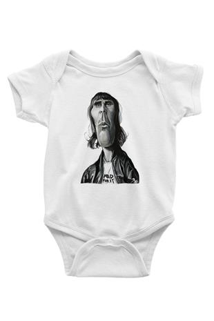 Lan Brown Baskılı Beyaz Unisex Bebek Body - Zıbın