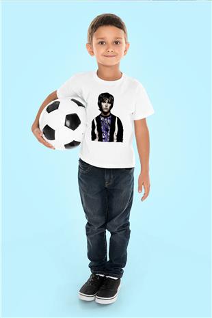 Lan Brown Baskılı Beyaz Unisex Beyaz Çocuk Tişört - Tshirt