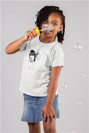 Lan Brown Baskılı Beyaz Unisex Beyaz Çocuk Tişört - Tshirt