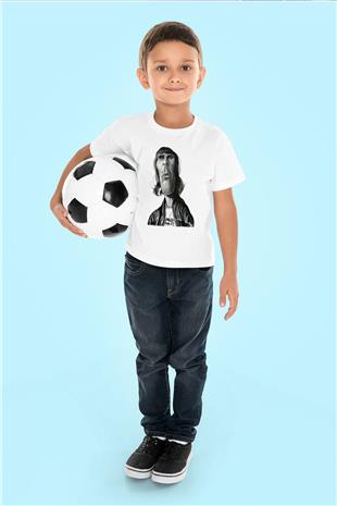 Lan Brown Baskılı Beyaz Unisex Beyaz Çocuk Tişört - Tshirt
