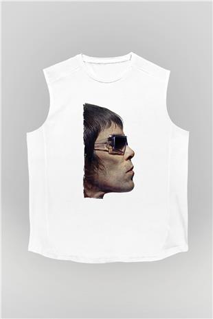 Lan Brown Baskılı Beyaz Unisex Kolsuz Tişört - Tshirt