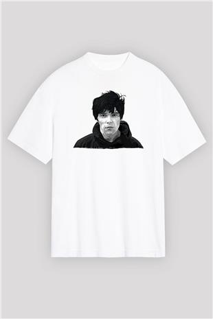 Lan Brown Baskılı Beyaz Unisex Oversize Tişört - Tshirt