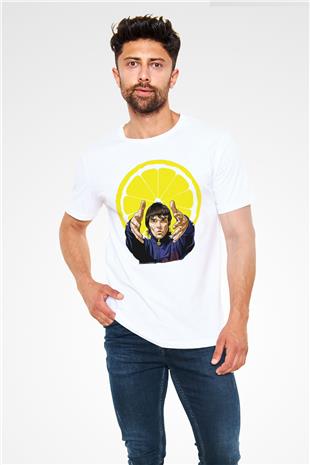 Lan Brown Baskılı Unisex Beyaz Tişört - Tshirt