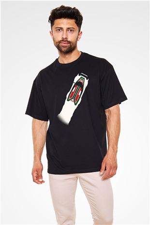 Lancia Siyah Unisex Oversize Tişört T-Shirt